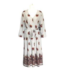 Tacera Floral Maxi Dress Large